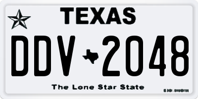 TX license plate DDV2048