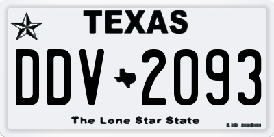 TX license plate DDV2093