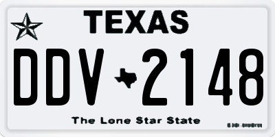 TX license plate DDV2148