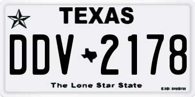TX license plate DDV2178