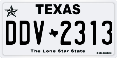 TX license plate DDV2313