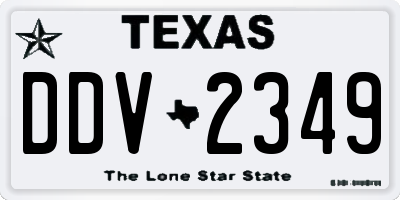 TX license plate DDV2349