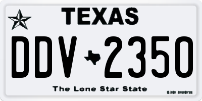 TX license plate DDV2350