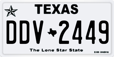 TX license plate DDV2449