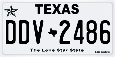 TX license plate DDV2486