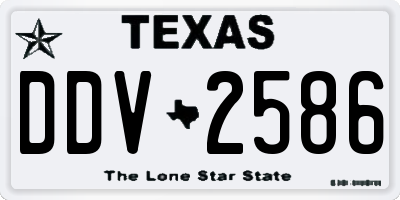 TX license plate DDV2586