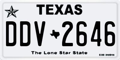 TX license plate DDV2646
