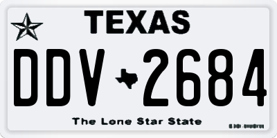 TX license plate DDV2684
