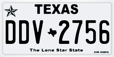 TX license plate DDV2756