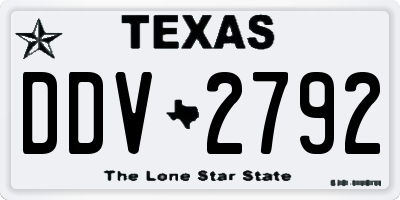 TX license plate DDV2792