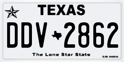 TX license plate DDV2862