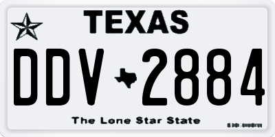 TX license plate DDV2884