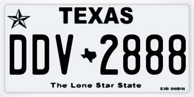 TX license plate DDV2888