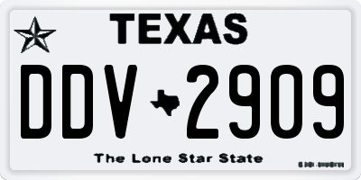 TX license plate DDV2909