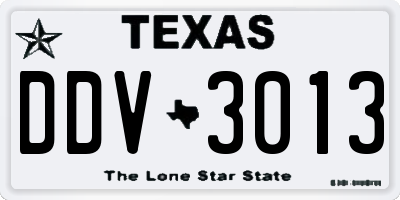 TX license plate DDV3013