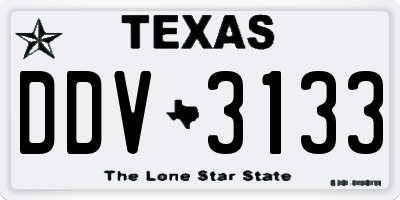 TX license plate DDV3133