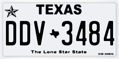 TX license plate DDV3484