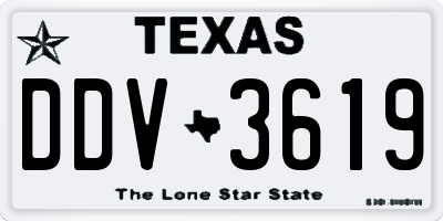 TX license plate DDV3619