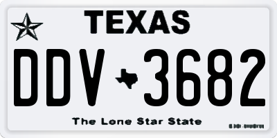 TX license plate DDV3682