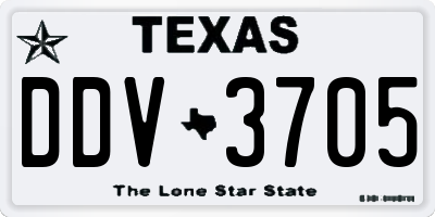 TX license plate DDV3705
