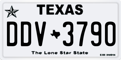 TX license plate DDV3790