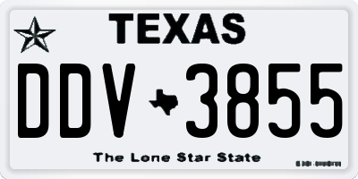 TX license plate DDV3855