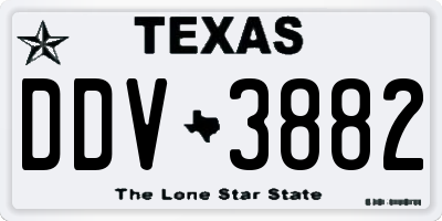 TX license plate DDV3882