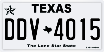 TX license plate DDV4015
