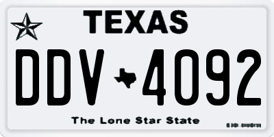 TX license plate DDV4092