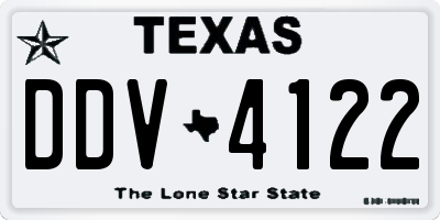 TX license plate DDV4122