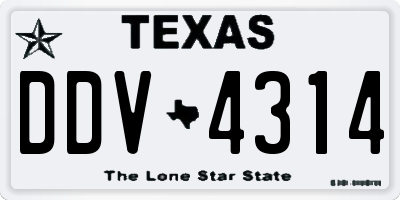 TX license plate DDV4314