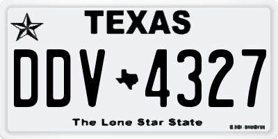 TX license plate DDV4327