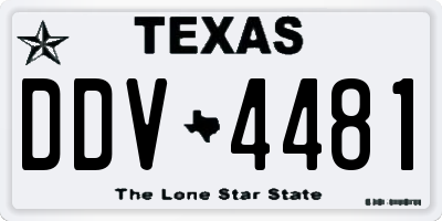 TX license plate DDV4481