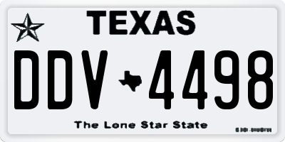 TX license plate DDV4498