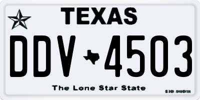 TX license plate DDV4503