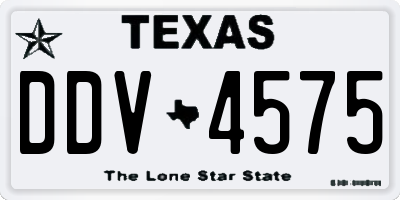 TX license plate DDV4575