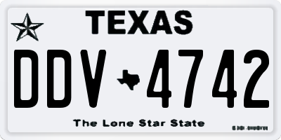 TX license plate DDV4742