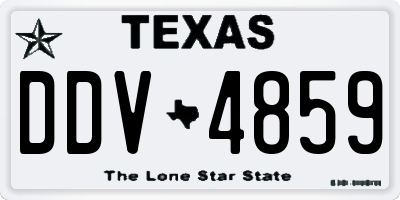 TX license plate DDV4859