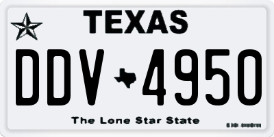 TX license plate DDV4950
