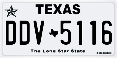 TX license plate DDV5116
