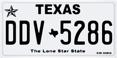 TX license plate DDV5286