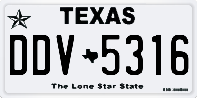 TX license plate DDV5316