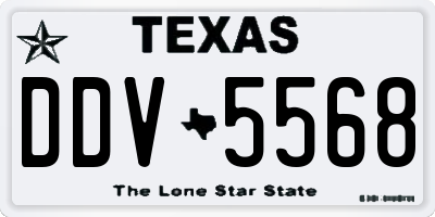 TX license plate DDV5568