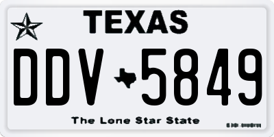 TX license plate DDV5849