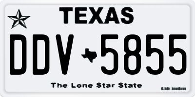 TX license plate DDV5855