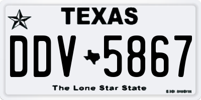 TX license plate DDV5867