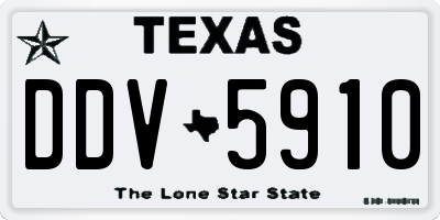 TX license plate DDV5910