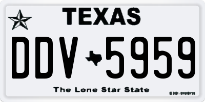 TX license plate DDV5959