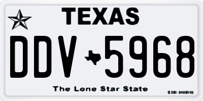TX license plate DDV5968