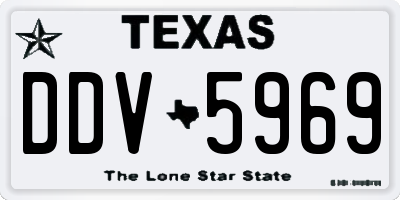 TX license plate DDV5969